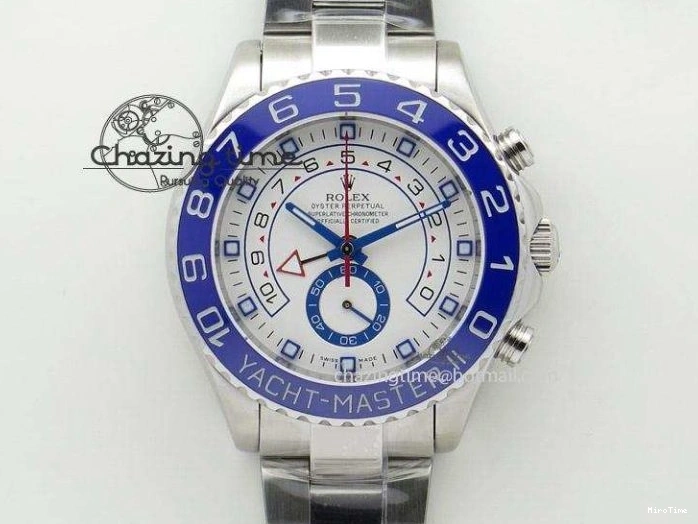 MiroTime 1218 Breathable YachtMaster II 116689 SS JF 1:1 Best Edition White Dial Blue On SS Bracelet A 3578